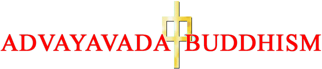 the symbol of Advayavada Buddhism is a stylized version of the Chinese character 'zhng', meaning the center or middle